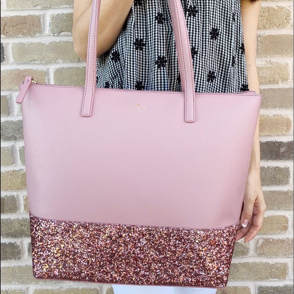 Bundle💕Kate Spade Large Penny Tote Glitter + Wallet - Picture 6 of 12